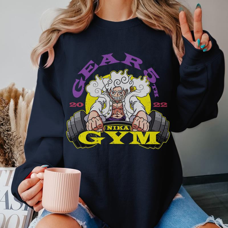 One Piece Luffy Gear 5 GYM Anime Graphic T-Shirt for Unisex Version 240201309 Top Womenswear Comfortable Love Man Tee Tshirt Underwear Streetwear Summer Human Crewneck Casual round Neck Maternity