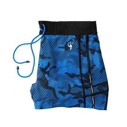 Tucann Striped Blue Camo Swim Trunks - 3" - - above the Knee Swim Shorts & Trunks - Lycra - Summer Boyshorts - Italian Ink - Perfect for Beach and Pool