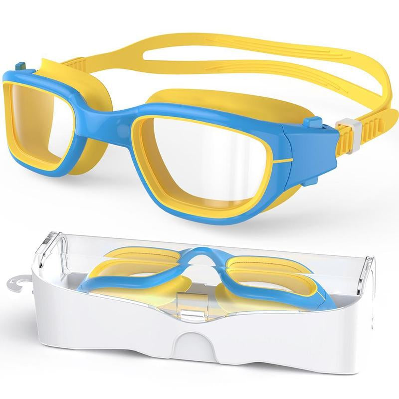 Swimming Goggles for Teens - 180° Wide View, Anti-Fog & UV Protection, Multi-Layer HD Lenses with Adjustable Straps