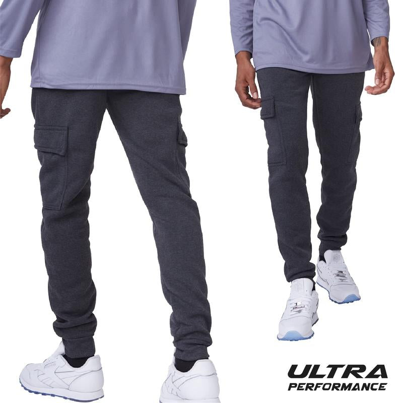 Ultra Performance 3 Pack Mens Sweatpants, Fleece Cargo Joggers for Men with Pockets