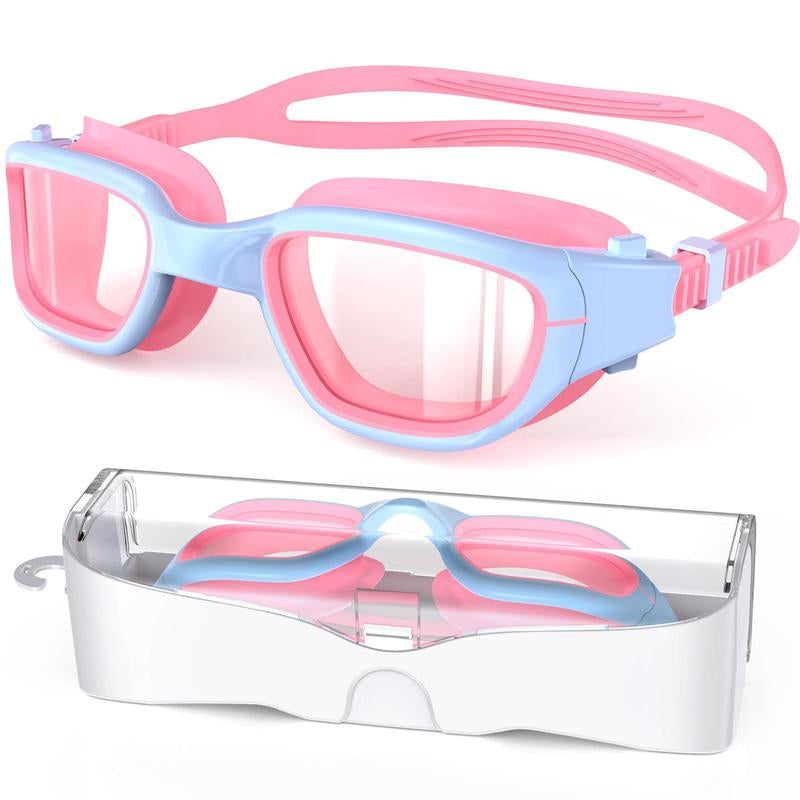 Swimming Goggles for Teens - 180° Wide View, Anti-Fog & UV Protection, Multi-Layer HD Lenses with Adjustable Straps