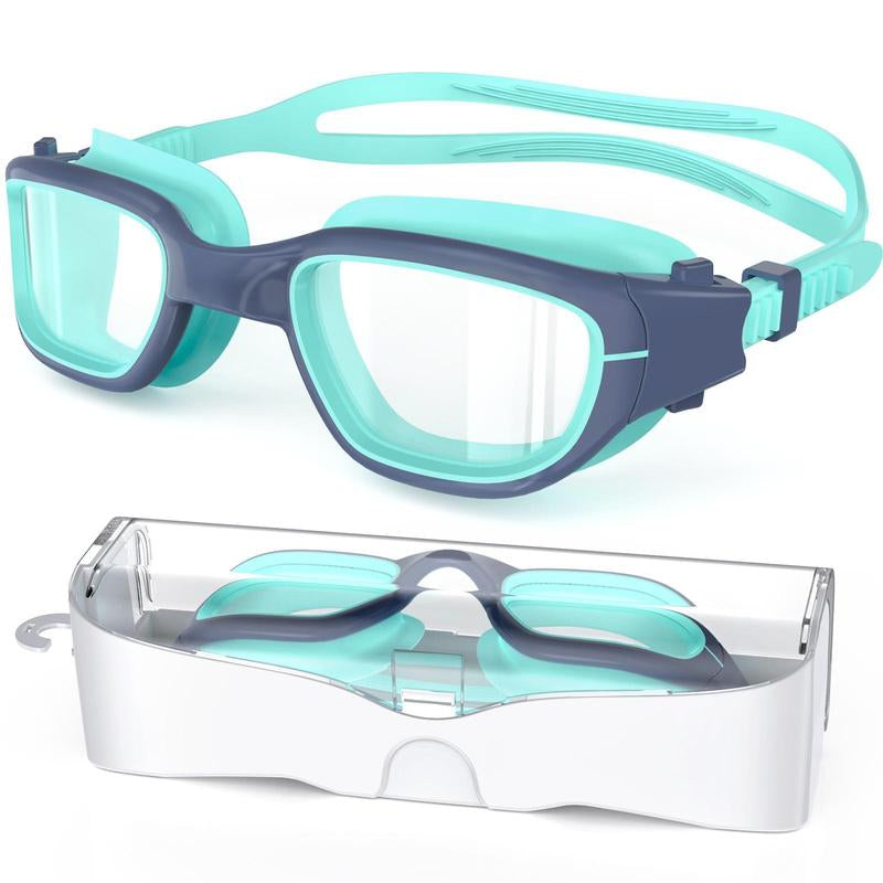 Swimming Goggles for Teens - 180° Wide View, Anti-Fog & UV Protection, Multi-Layer HD Lenses with Adjustable Straps