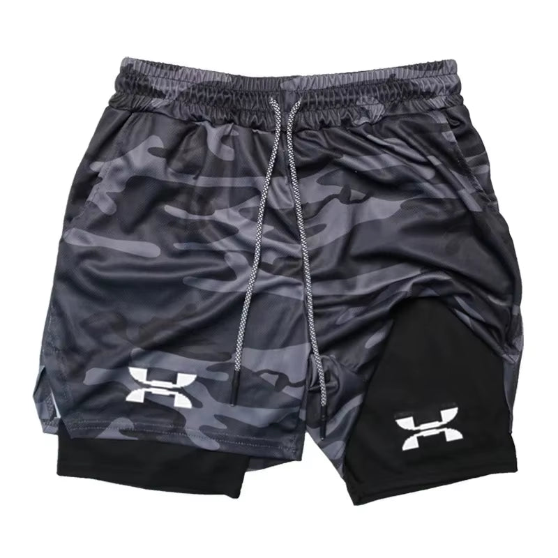 New Running Shorts Men Gym Sports Shorts 2 in 1 Quick Drying Workout Training Gym Fitness Jogging Short Pants Summer FD22273300