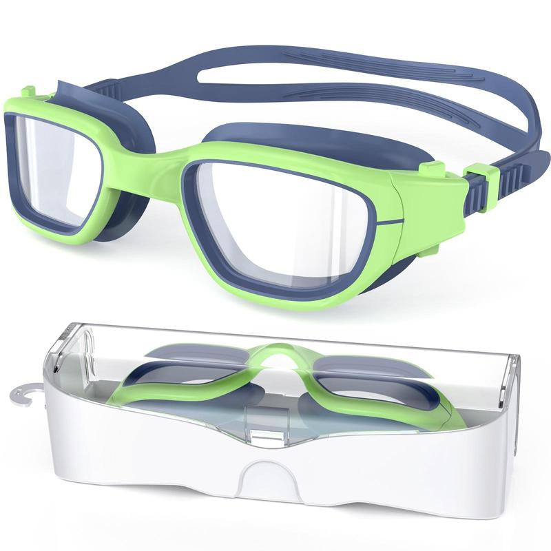 Swimming Goggles for Teens - 180° Wide View, Anti-Fog & UV Protection, Multi-Layer HD Lenses with Adjustable Straps