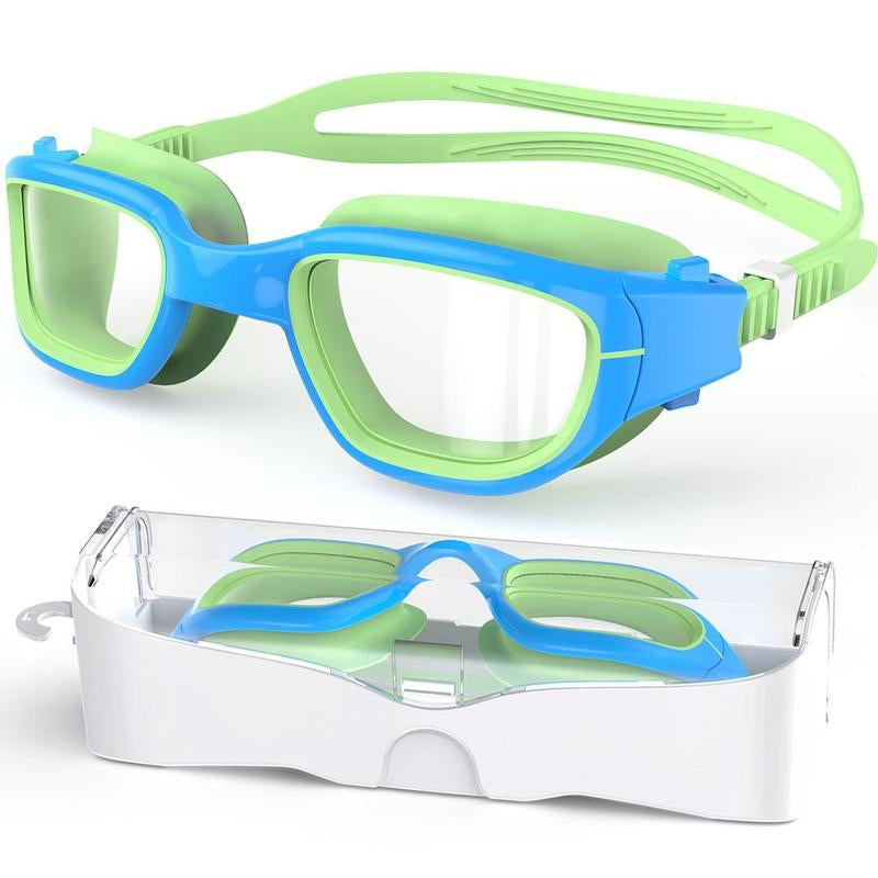 Swimming Goggles for Teens - 180° Wide View, Anti-Fog & UV Protection, Multi-Layer HD Lenses with Adjustable Straps