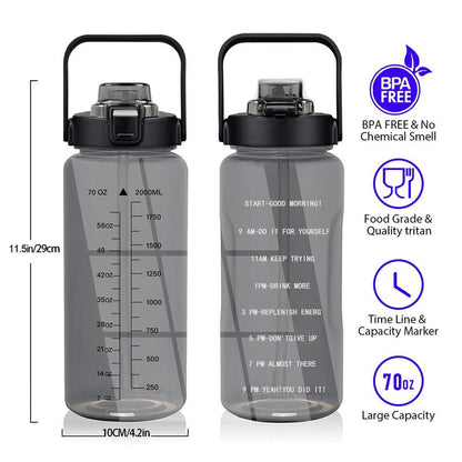 Multifunctional Portable Straw Bottle with Detachable Water Bottle Cover & Strap Set, Large Capacity Sport Water Bottle for Outdoor Sports