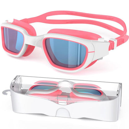 Swimming Goggles for Teens - 180° Wide View, Anti-Fog & UV Protection, Multi-Layer HD Lenses with Adjustable Straps