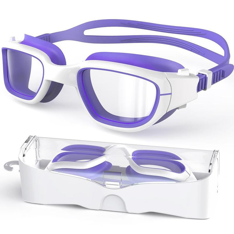 Swimming Goggles for Teens - 180° Wide View, Anti-Fog & UV Protection, Multi-Layer HD Lenses with Adjustable Straps