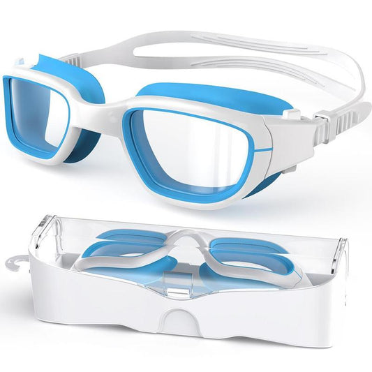 Swimming Goggles for Teens - 180° Wide View, Anti-Fog & UV Protection, Multi-Layer HD Lenses with Adjustable Straps