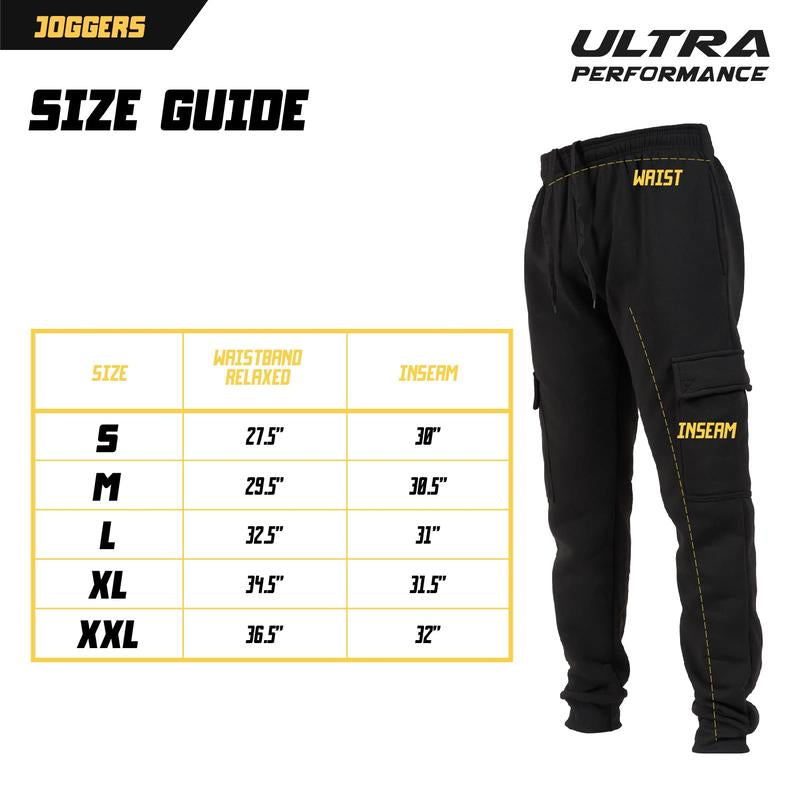 Ultra Performance 3 Pack Mens Sweatpants, Fleece Cargo Joggers for Men with Pockets